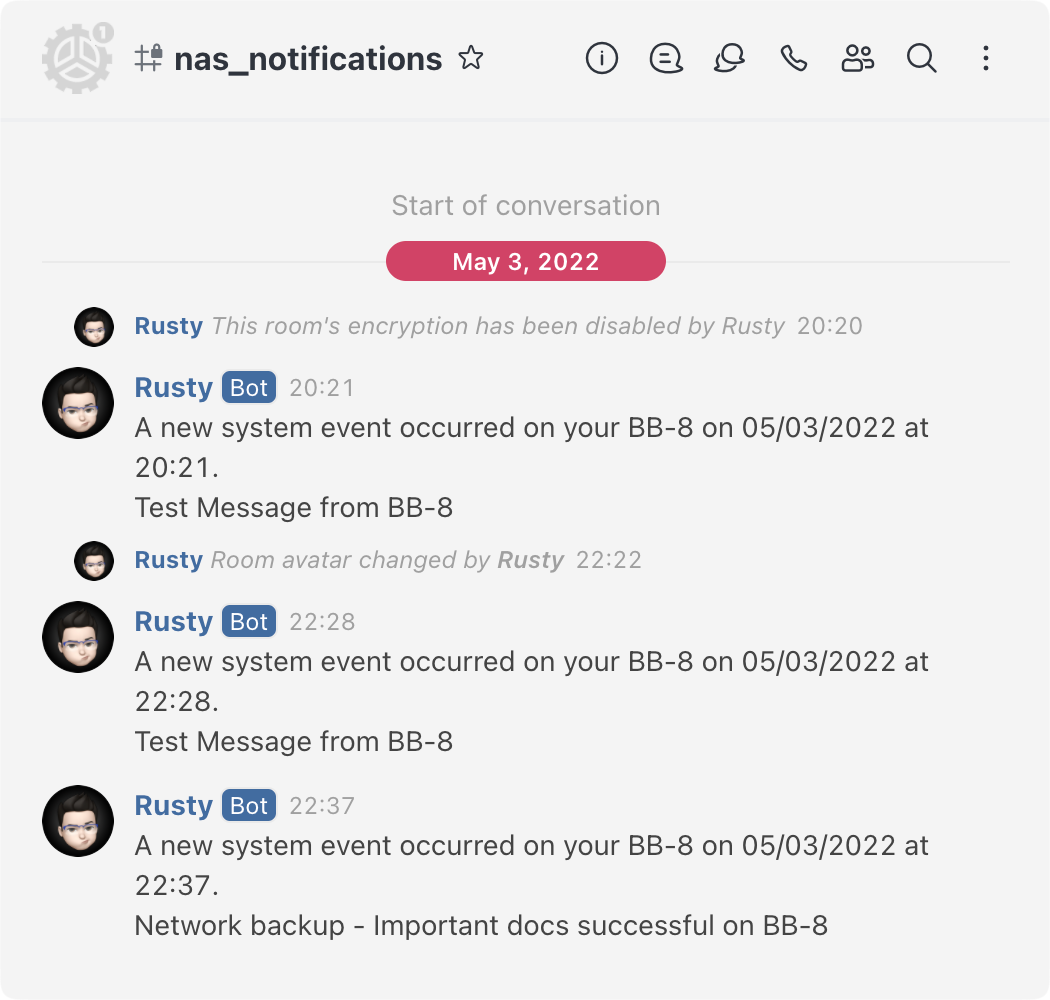 DSM push notifications with webhooks
