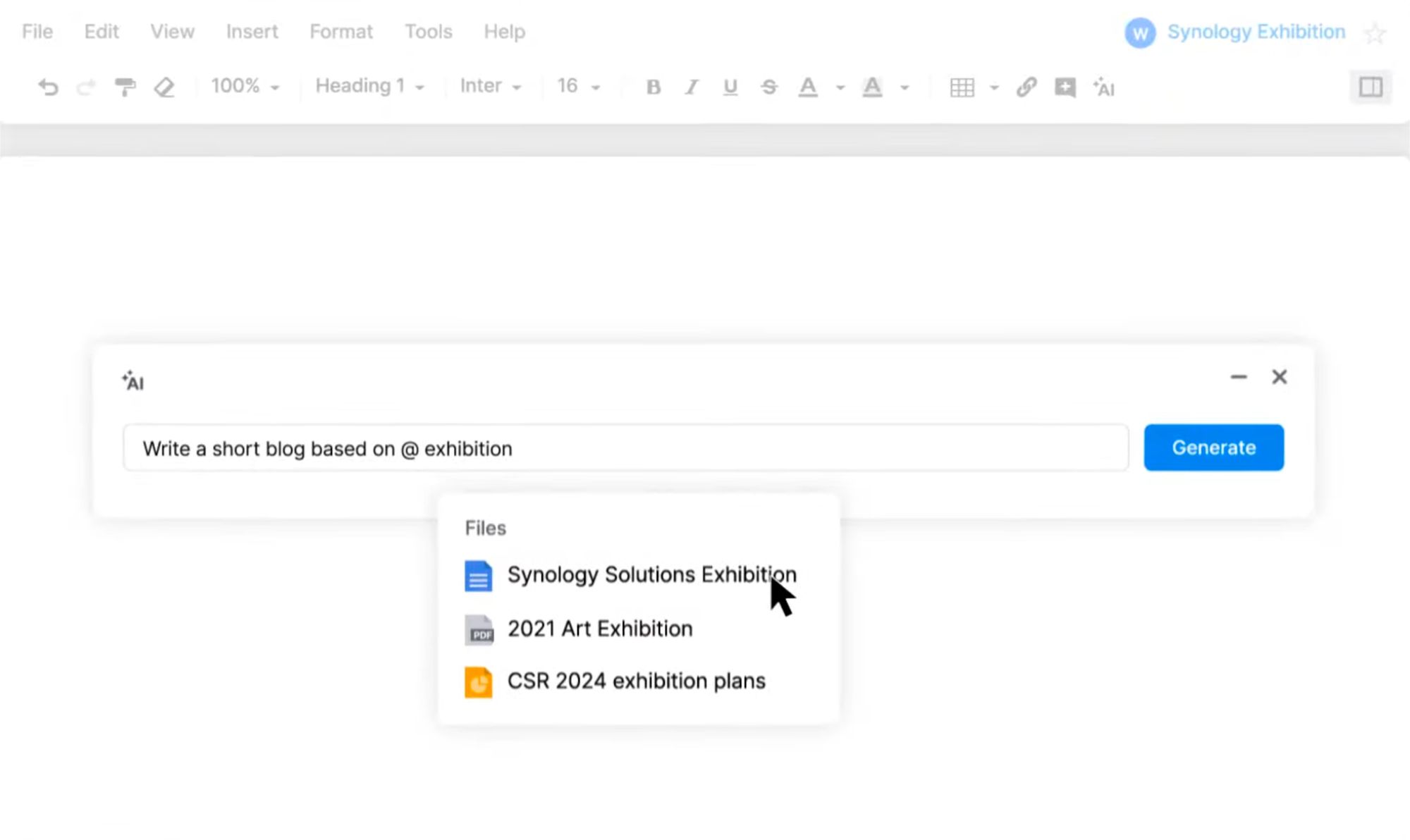 Synology & generative AI support in Synology Office and MailPlus