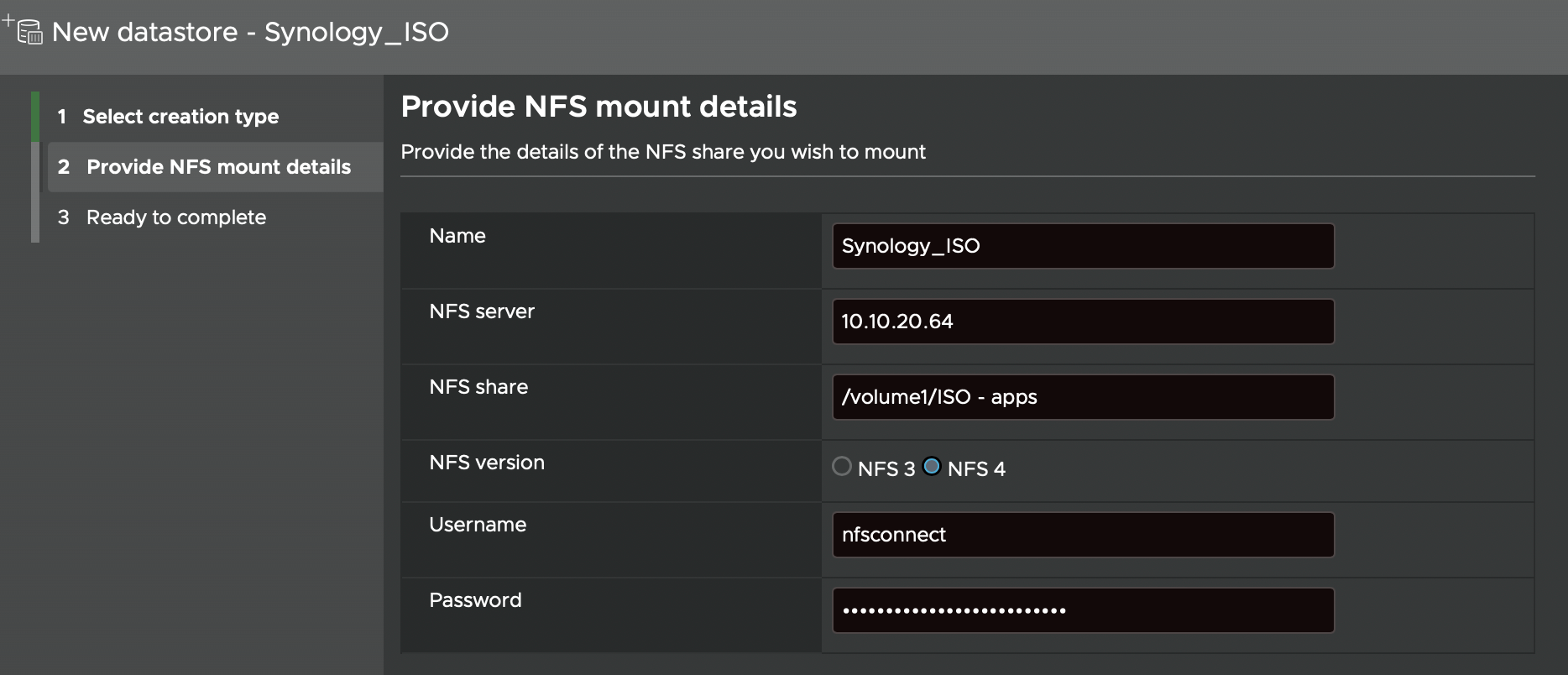 Mount NFS share to multiple ESXi hosts
