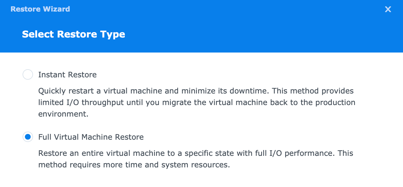 VMware & Synology (part 2) - use Active Backup for Business to backup and restore ESXi VMs