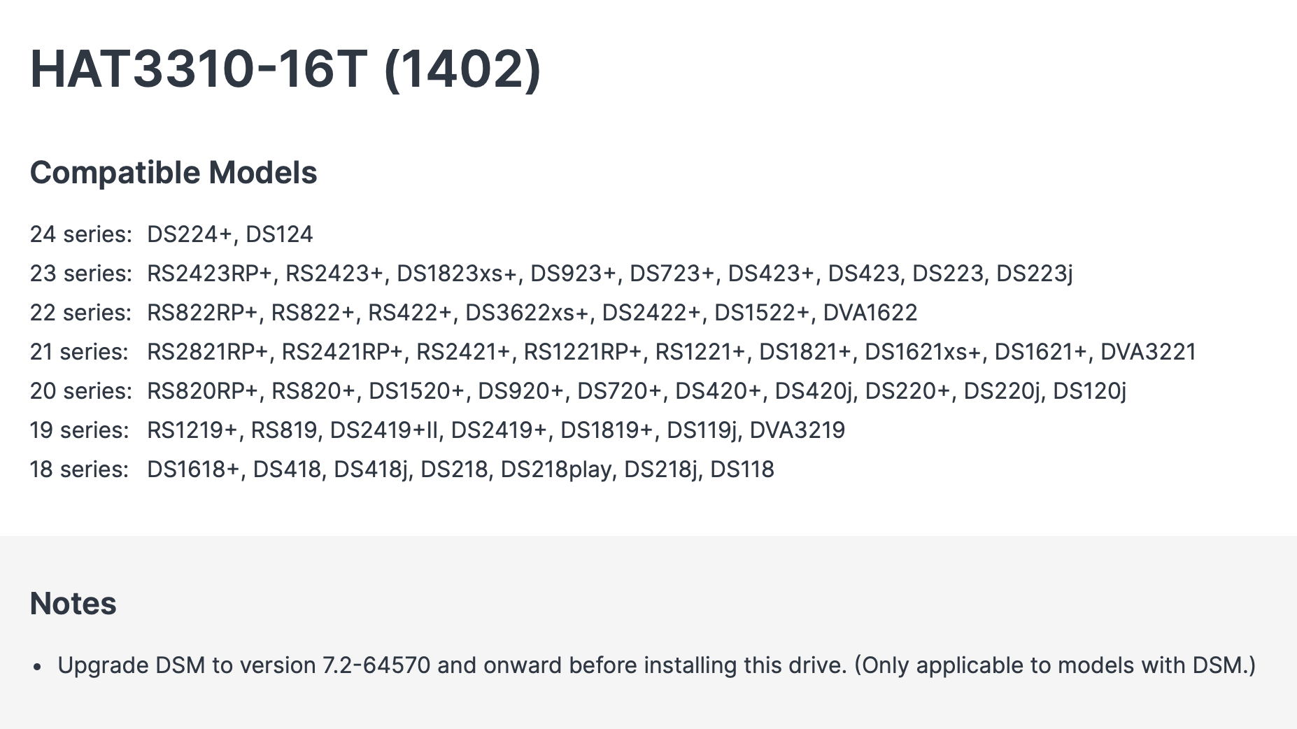 Synology HAT3310 Plus series NAS