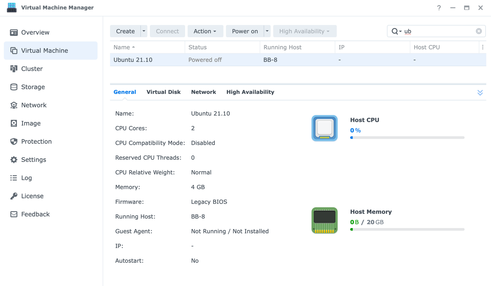 Synology Virtual Machine Manager how to run virtual machines on