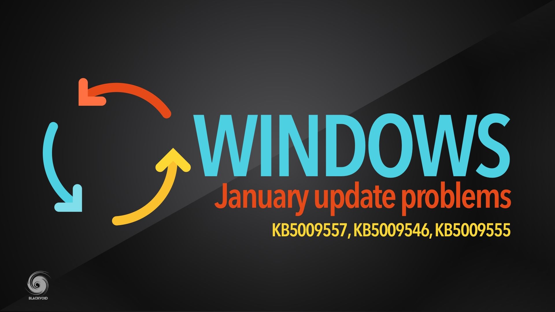 Windows January update problems - KB5009557, KB5009546, KB5009555