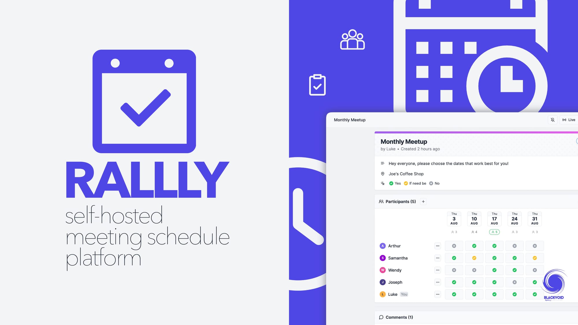 Rallly - self-hosted meeting schedule platform