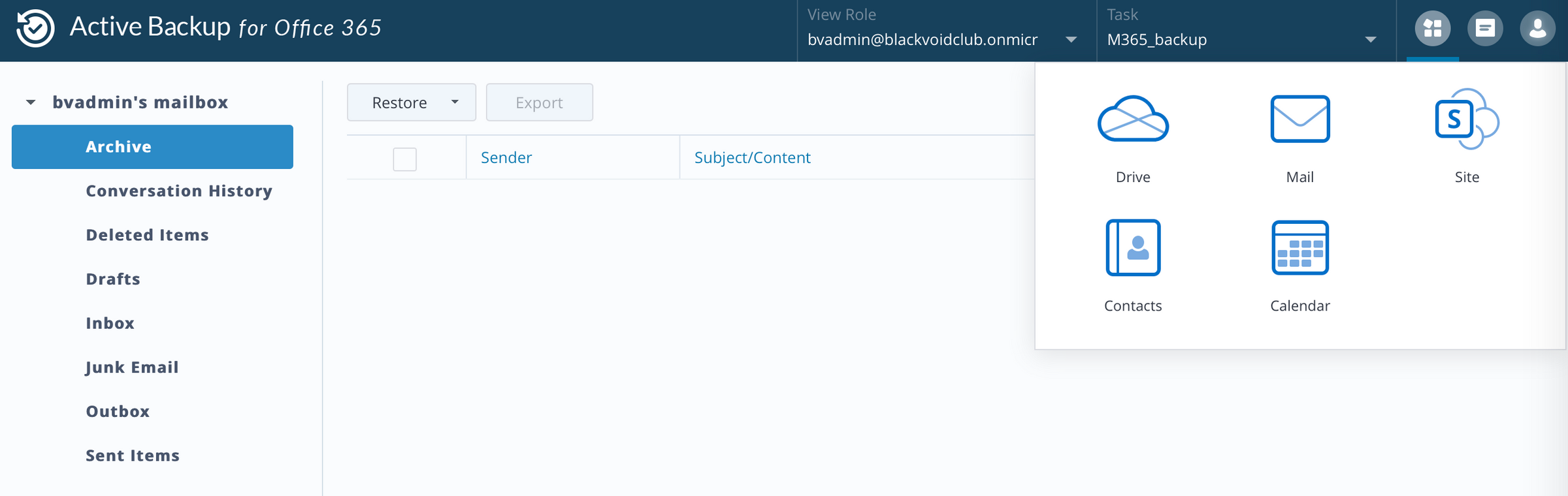 Active Backup for Microsoft 365 and DR scenarios